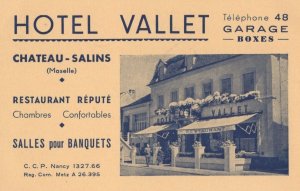 Hotel Vallet Nancy France Antique Map Advertising Card