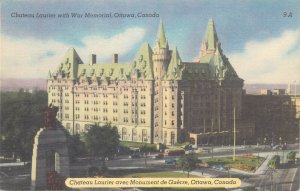 Canada Ottawa Laurier castle with War Memorial postcard 