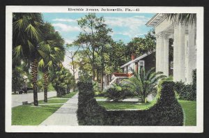 Sidewalk View Riverside Avenue Jacksonville Florida Unused c1920s