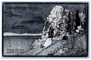 Reno Nevada Postcard Cave Rock Engineering Masterpiece Lake Tahoe c1940 Vintage