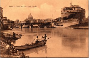 Vtg Roma Tevere e Castel Sant' Angelo Rome Italy 1910s Old View Postcard