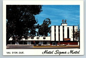 Hotel Sigma Motel, Val D'Or, Quebec, 1988 Chrome Postcard, Slogan Cancel