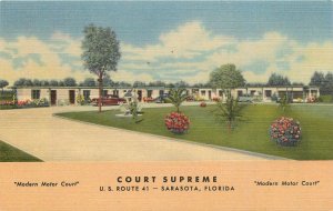 Court Supreme Sarasota Florida Fl Ringling old cars Tamiami Trail Postcard