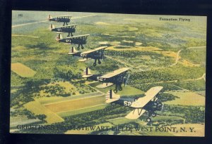 West Point, New York/NY Postcard, Biplanes Flying In Formation, Stewart Field