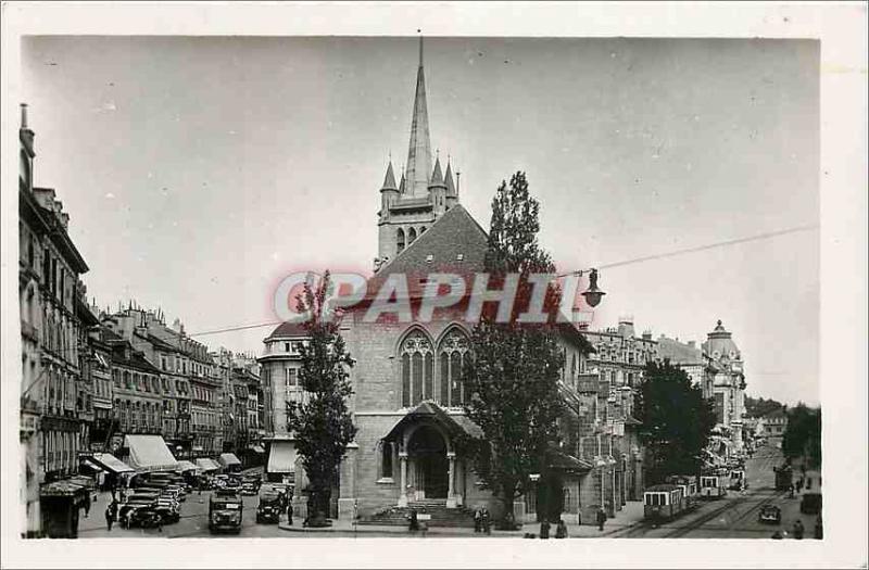 Old Postcard Ouchy Lausanne Place Saint Francois