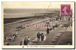 Old Postcard Luc Sur Mer The Promenade de la Digue