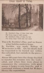 St Swithins Day Winchester Cathedral Antique Proverb Postcard