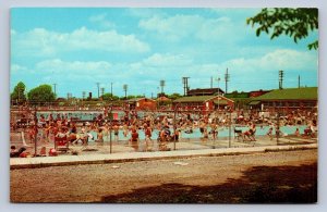 JH4/ Huntington West Virginia Postcard Chrome Olympic Swimming Pool 134