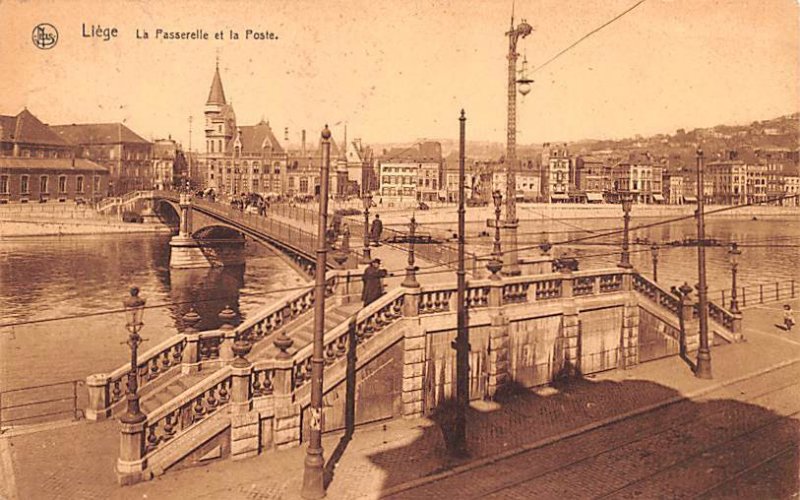 La Passerelle et la Poste Liege Belgium 1927 