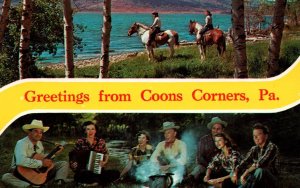 Coons Corners, Pennsylvania - Greetings from the City - 1950s - Vintage Postcard