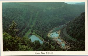 Scenic aerial View U.S. 60 near Hawk's Nest, West Virginia