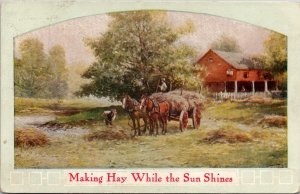 Greetings Making Hay While the Sun Shines 1910 Mt Sterling Illinois Postcard B26