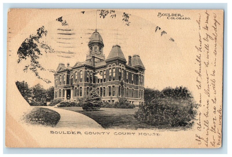 1909 Boulder County Court House Boulder Colorado CO Posted Antique Postcard