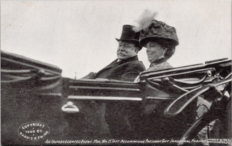 President Taft and Wife Inaugural Parade 1909 USA United States Postcard H44