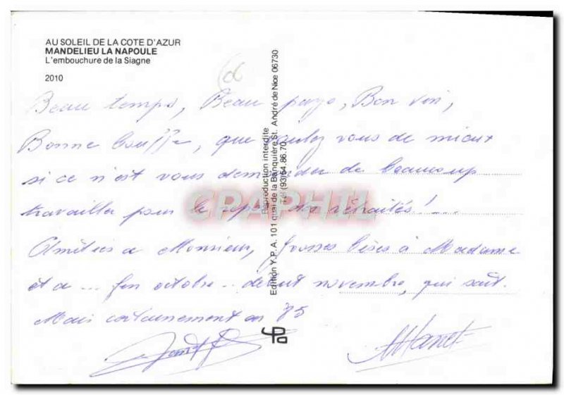 Postcard Modern Mandelieu La Napoule L & # 39embouchure Siagne