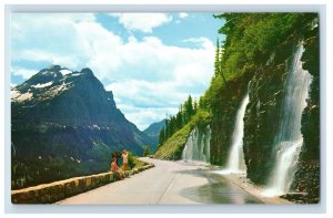 Vintage Weeping Wall The Weeping Wall Near Logan Pass Postcard P145E