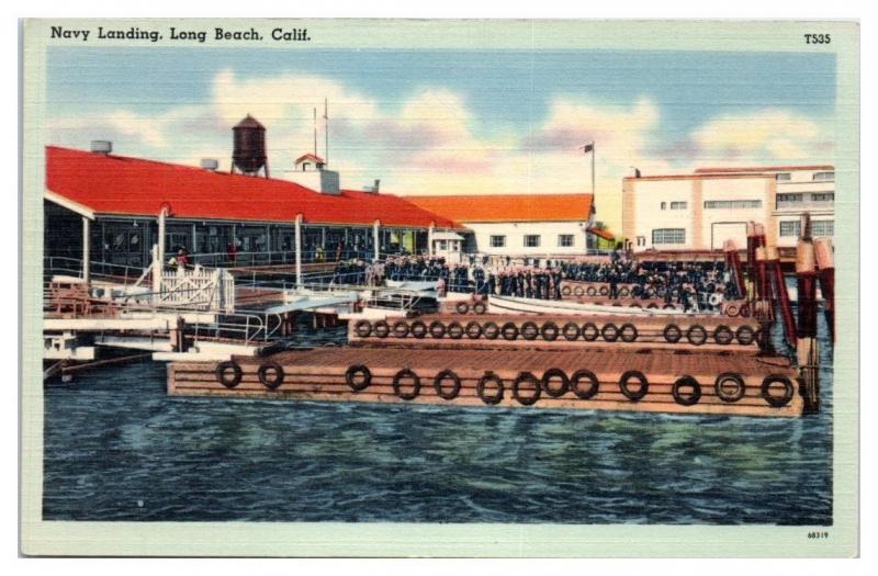 Navy Landing, Long Beach, CA Postcard