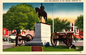 Pennsylvania Hanover Civil War Memorial In The Square 1946