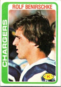 1978 Topps Football Card Rolf Benirschke San Diego Chargers sk7149