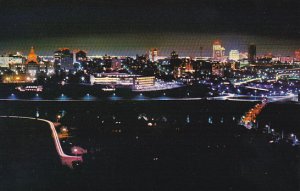 Canada Edmonton Skyline At Night