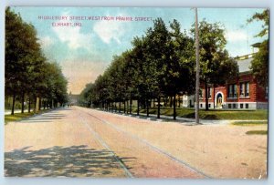 Elkhart Indiana Postcard Middlebury Street West Praire Street Road Building 1911