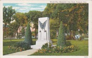 Nebraska Fremont World War Memorial In City Park 1941 Curteich