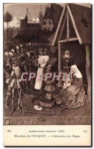 Old Postcard Musee Conde Chantilly Miniature Fouquet Adoration of the Magi