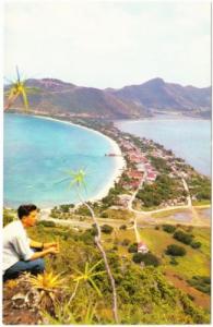 St. Maarten Philipsburg Panoramic View 1950s Postcard