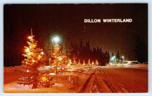 DILLON, Colorado CO ~ Snowy WINTER WONDERLAND c1950s Summit County Postcard