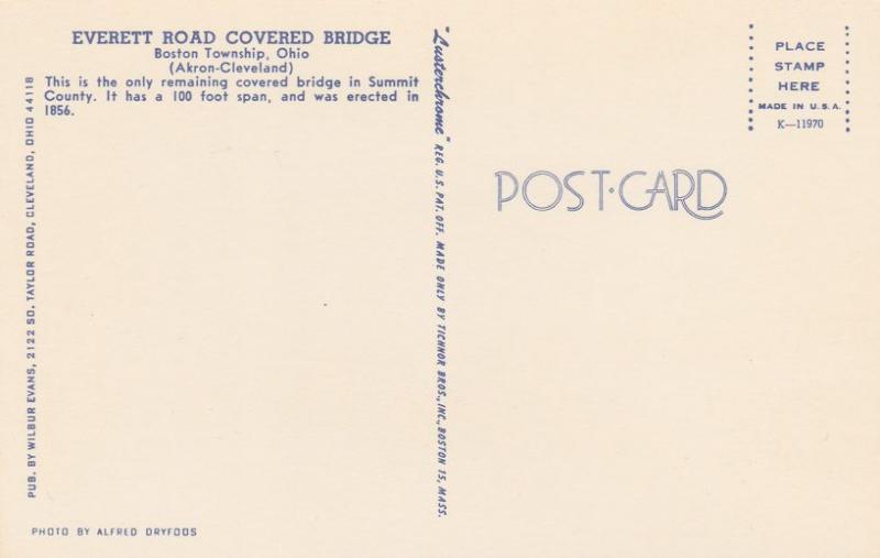Everett Road Covered Bridge - Boston Township, Summit County, Ohio