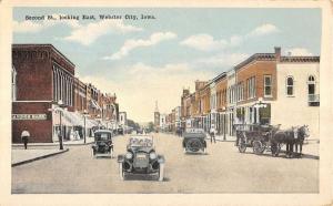 Webster City Iowa Second Street Scene Historic Bldgs Antique Postcard K88850