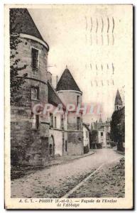 Old Postcard Poissy Facade of I & # 39Enclos I & # 39Abbaye