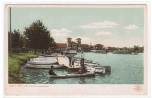 Boat Boating City Park Denver Colorado 1905c postcard