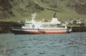 MS Explorer Ship at Tristan De Cunha Rare Limited Edition Postcard