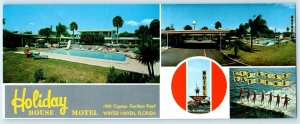 WINTER HAVEN, Florida FL ~ Roadside HOLIDAY HOUSE MOTEL c1970s - 3.5x9 Postcard