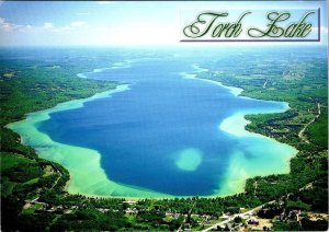 Eastport, MI Michigan  TORCH LAKE Bird's Eye View  ANTRIM COUNTY  4X6 Postcard