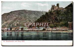 Postcard Old St. Goar und Burg Katz