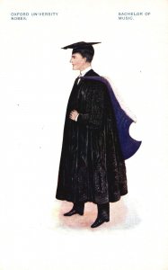 Vintage Postcard Oxford University Robes Bachelor Of Music Davis's 2 Published