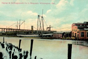Wilmington DE Delaware Shipyard Steamship Ship Postcard