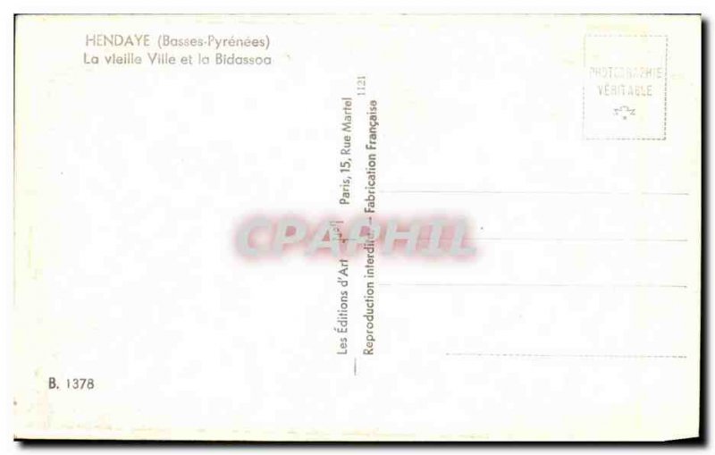 Old Postcard Hendaye Old Town and the Bidasoa