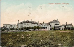 General Hospital Winnipeg Manitoba c1909 Mowbray MB Split Ring Canc Postcard H54