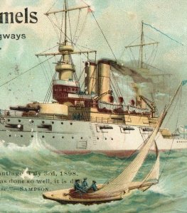 1898 Lucas Enamels U.S.S. Illinois Battleship A P175