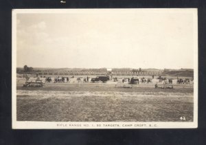 RPPC CAMP CROFT SOUTH CAROLINA SC RIFLE RANGE NO. 1 VINTAGE REAL PHOTO POSTCARD