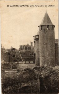 CPA Carcassonne Perspective du Chateau FRANCE (1012731)