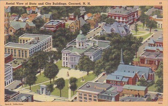 Aerial View Of State And City Buildings Concord New Hampshire