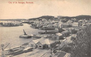 St Georges Bermuda Water Front Birds Eye View Vintage Postcard AA31069