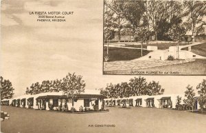 Postcard 1940s Arizona Phoenix La Fiesta Motor Court Asco occupational 23-13436
