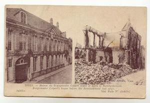 Burgomaster Colaert House Before After War Ruins Ypres Belgium,