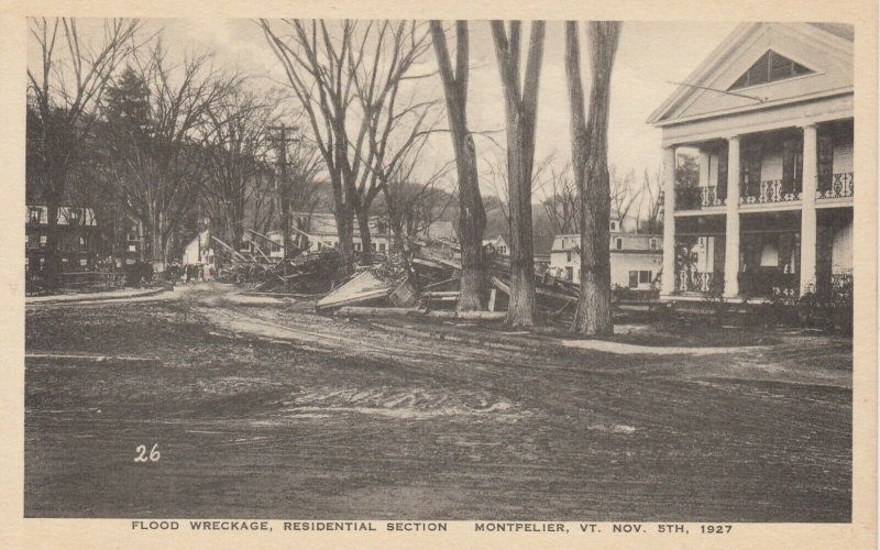 MONTPELIER, Vermont, 1910-1920s;  Flood , Residential Section