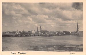 Riga 1937 Latvia Daugava River View vintage postcard